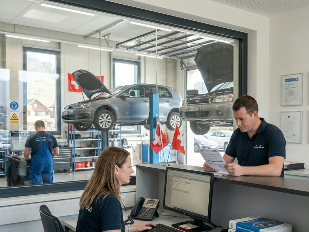 Innenbereich mit Empfangs- und Arbeitszone